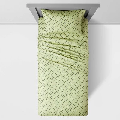 Dotted Microfiber Kids' Sheet Set - Pillowfort™ Olive Green 7 Dotted Microfiber Kids' Sheet Set - Pillowfort™ Olive Green - Image 5