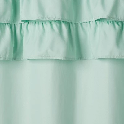 Ruffle Blackout Kids' Curtain Panel - Pillowfort™ Mint Green 4 Ruffle Blackout Kids' Curtain Panel - Pillowfort™ Mint Green - Image 2