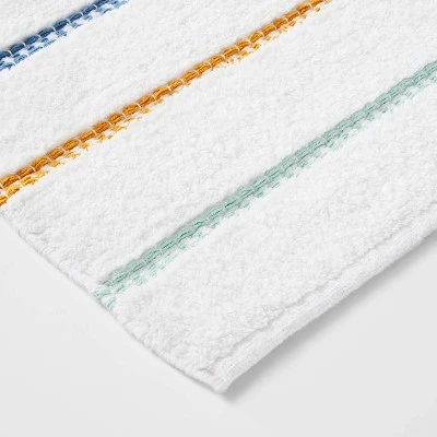 Striped Kids' Bath Rug White/Blue - Pillowfort™ 4 Striped Kids' Bath Rug White/Blue - Pillowfort™ - Image 2