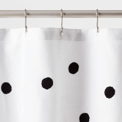 Dot Textured Kids' Shower Curtain Black - Pillowfort™ 4 Dot Textured Kids' Shower Curtain Black - Pillowfort™ - Image 2