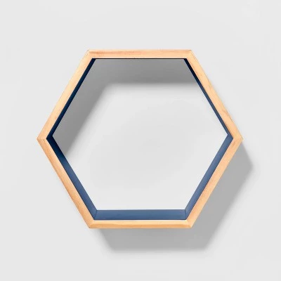 Natural Wood Hexagon Kids' Shelf - Pillowfort™ Navy 8 Natural Wood Hexagon Kids' Shelf - Pillowfort™ Navy - Image 6