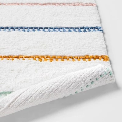 Striped Kids' Bath Rug White/Blue - Pillowfort™ 5 Striped Kids' Bath Rug White/Blue - Pillowfort™ - Image 3