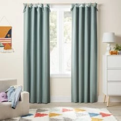 Blackout Tie Top Embellished Kids' Panel with Ties - Pillowfort™ Smoke Green