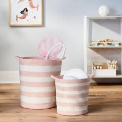 Striped Coiled Kids' Rope Basket - Pillowfort™ Blue -Pillowfort Sales Shop GUEST 78986f3a 45d7 45d0 9225 0dd9d2eb9e06