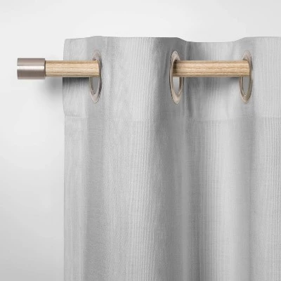 48 - 84" Brushed Nickel Finial Kids' Curtain Rod Natural Wood - Pillowfort™ 4 48 - 84" Brushed Nickel Finial Kids' Curtain Rod Natural Wood - Pillowfort™ - Image 2