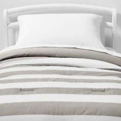 Toddler Rugby Striped Cotton Kids' Comforter - Pillowfort™ Gray -Pillowfort Sales Shop GUEST dfd37474 3199 4e89 bf8f 0a344386789b