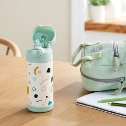 Kids' 12oz Stainless Steel Portable Drinkware Water Bottle Geometric Mint Green - Pillowfort™