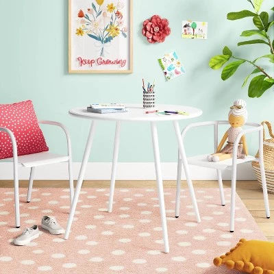 Set of 2 Kids' Metal Activity Chairs - Pillowfort™ White 3 Set of 2 Kids' Metal Activity Chairs - Pillowfort™ White