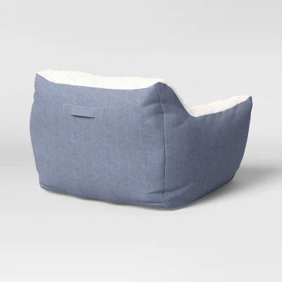 Chambray Kids' Bean Bag Chair - Pillowfort™ Blue 5 Chambray Kids' Bean Bag Chair - Pillowfort™ Blue - Image 3