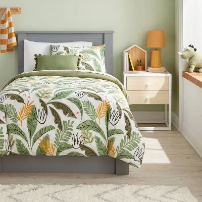 Botanical Print Kids' Duvet Cover Green - Pillowfort™ 3 Botanical Print Kids' Duvet Cover Green - Pillowfort™